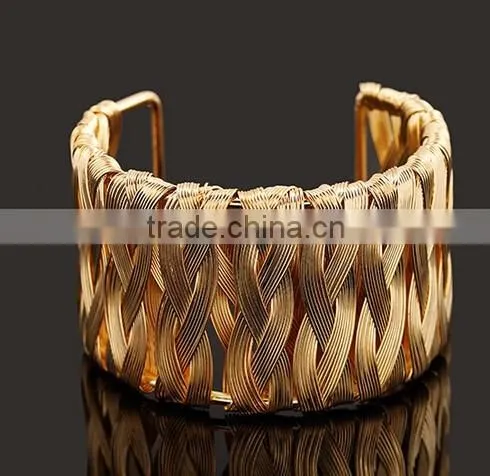 New Open Super Wide Cuff Bangle Bracelet Fashion Jewelry Gold Tone photo-3