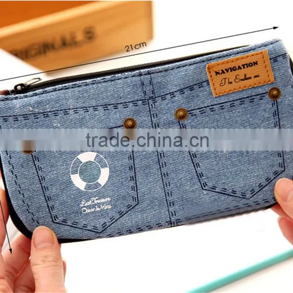 Shorts Big Capacity Pencil Case Canvas Cosmetic Bag photo-4