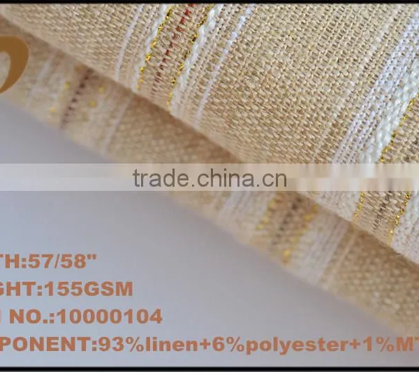 Yarn Dyeing Linen Metallic Fabric With Lurex With 6% Polyester photo-2