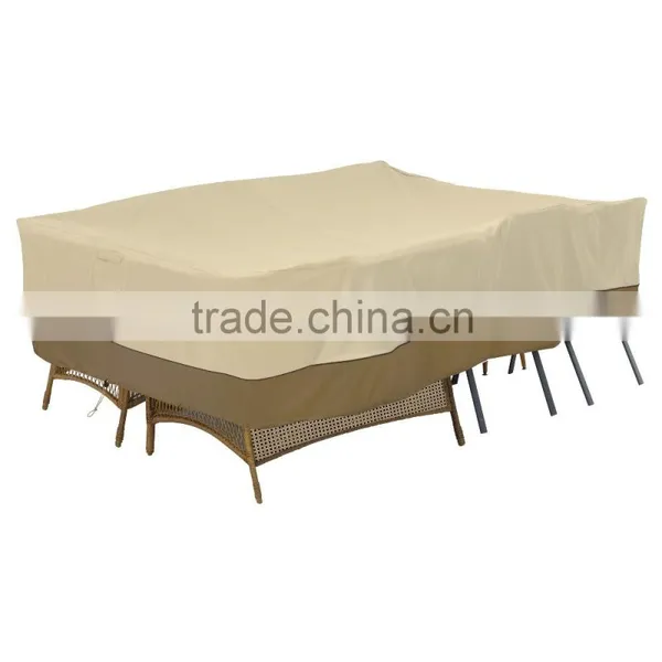 PU Backed Polyester Outdoor Home Garden Waterproof Rectangle Table Cover photo-5