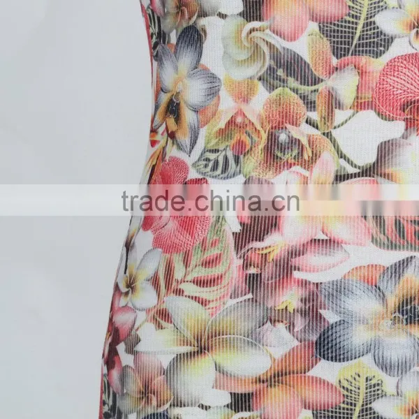 F5S15017 Rib Waist Printing Tank Top Women Fitness Latest Design photo-6