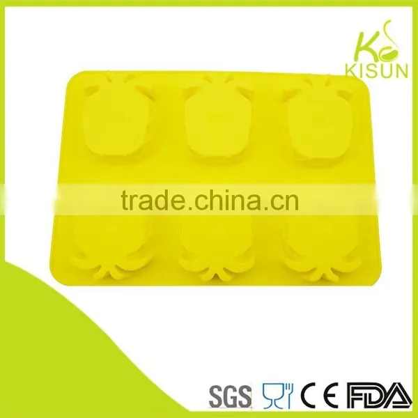 Silicone 6pc Pineapple Shape Cake Mould photo-2