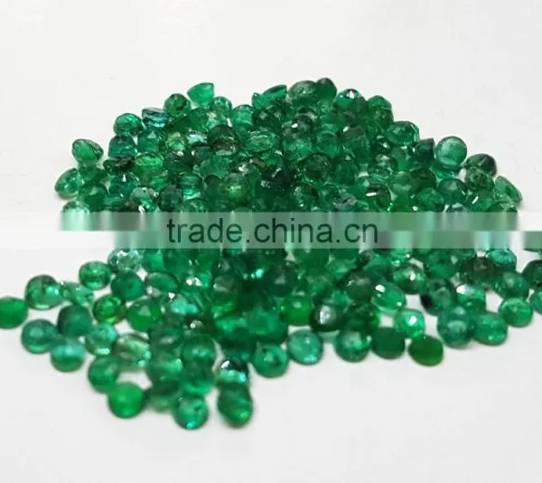 Round Emeralds Natural Gemstone 2.8-3.1mm Dark Green Brazil Origin Transparent photo-3