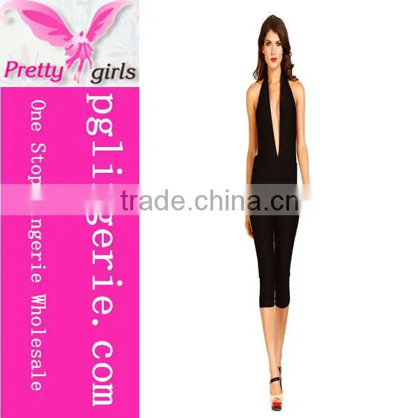 Ladies V-neck Cocktail Evening Jumpsuit photo-2