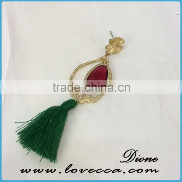 Europe and America Fashion Glass Stones Silver Earrings photo-3