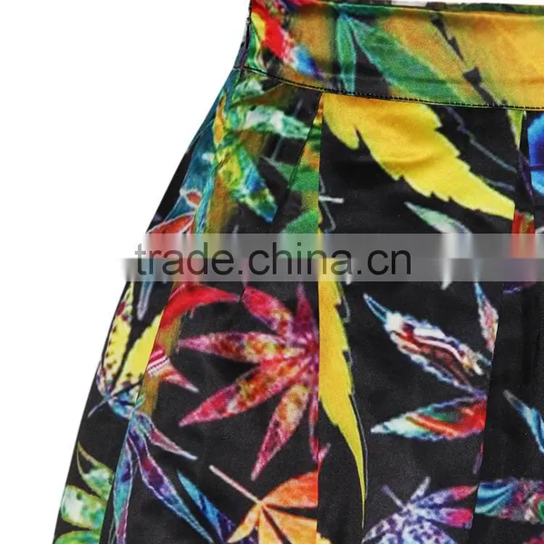 Wholesale Lady Skirt Tutu Skirt Custom Design Maple Leaves Print N19-5 photo-2