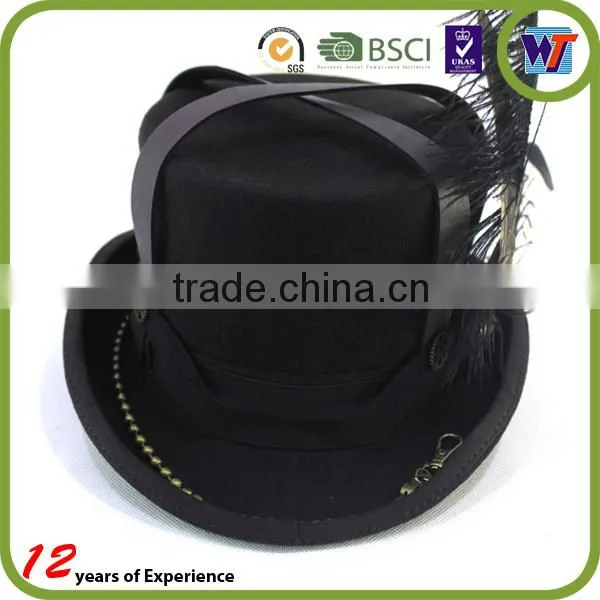 Black Fancy Vintage Steam Punk Top Hat Cosplay Hat Men Headwear photo-2