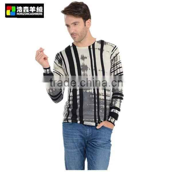 Pure Used Cashmere Sweater, Man Comfortable Dip Dye Pullover photo-3