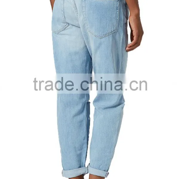 Blue Distressed Holes Denim Pants With Straight Leg Girls Sex Leg Jean Pant Dubai Girl Photo photo-4