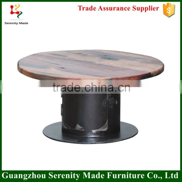 2015 Modern Industrial Wooden Top Coffee Table