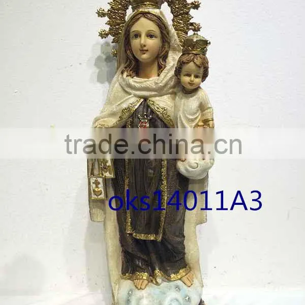 Factory 2016 Resin Religious Virgin Mary and Baby Juesus Statue Tabletop photo-5