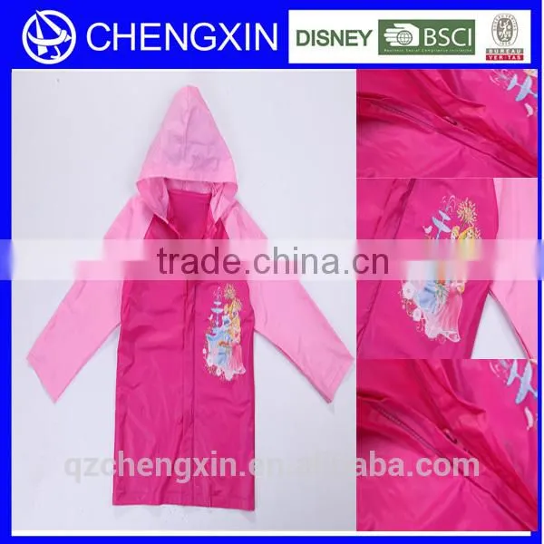 Sex Girl Picture Printing Pink Girls Raincoat