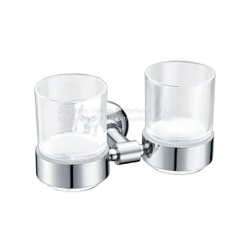 Bathroom Brass Tumbler and Cup Holder photo-3
