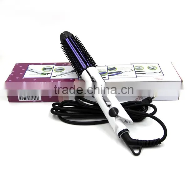 2016 Professional Electric 2 in 1 Brush Hair Straightening Curling Irons photo-3