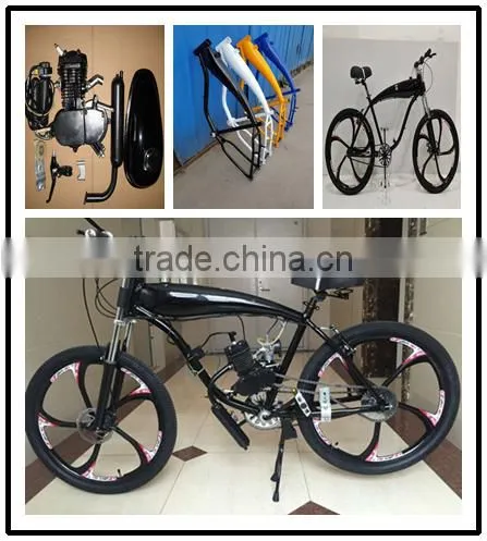 2.4L Gas Tank Frame , Motorized Bike Frame With Tank Black White photo-5