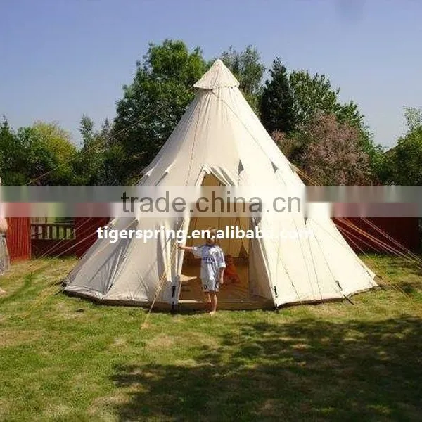 5m Canvas Camping Teepee Tent Waterproof Family Glamping Tent photo-2