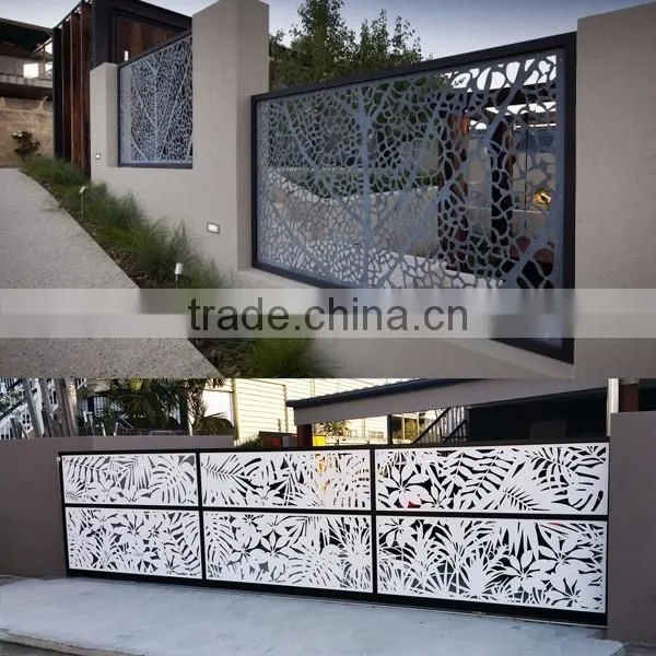 Customed Laser Cut Aluminum Panel Modern Fence Gate Design photo-3