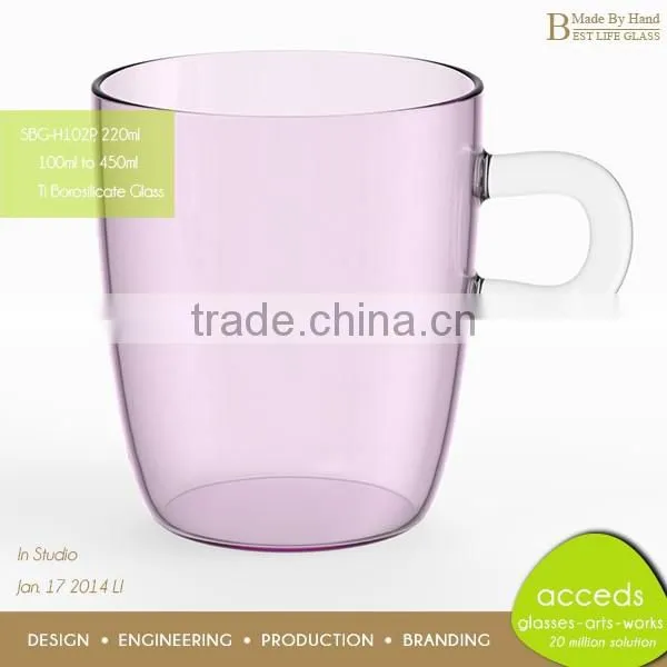 Hand Blown Personalized Single Wall Fancy Borosilicate Glass Tea Mug photo-5