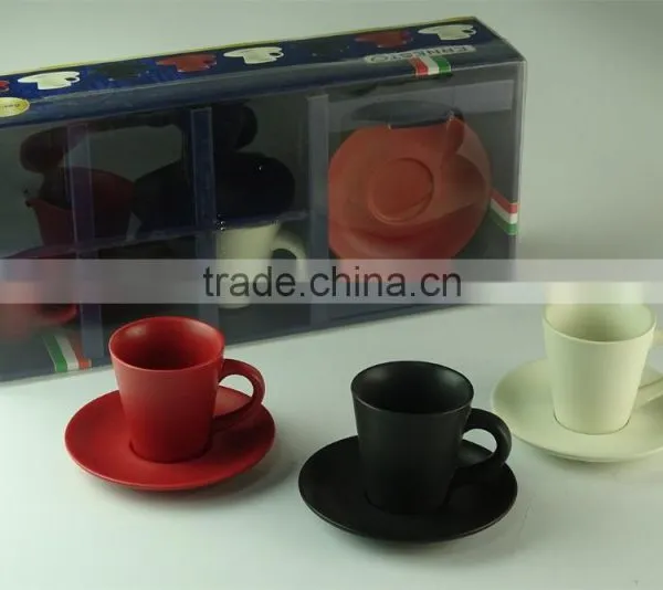 Wholesale Coffee Cup With Saucer Set in Gift Box in Stock,6pcs per Set With Three Color photo-2