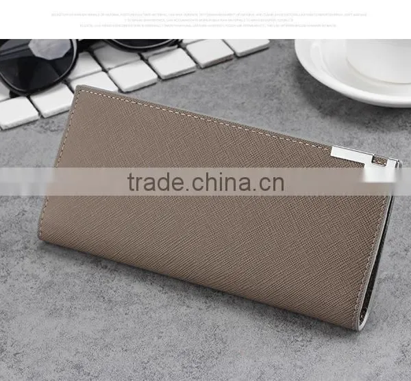 Wholesale New Men's Long Slim Wallet Card Wallet Multi Cross Pattern Wallet Purse photo-3