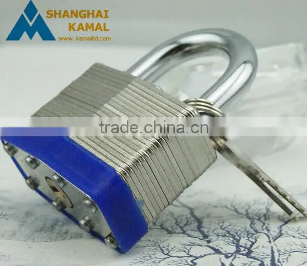 Aluminum Laminated Padlock With Rubber Cover and Chromed Hardened Steel Shackle photo-6