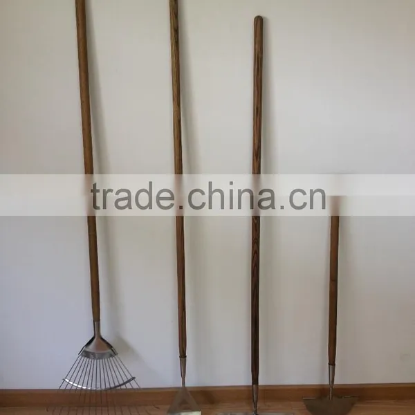 Stainless Steel Cultivator Tools, Dutch Hoe/leaf Rake/ Edger, Long Wood Handle, High Quality photo-2