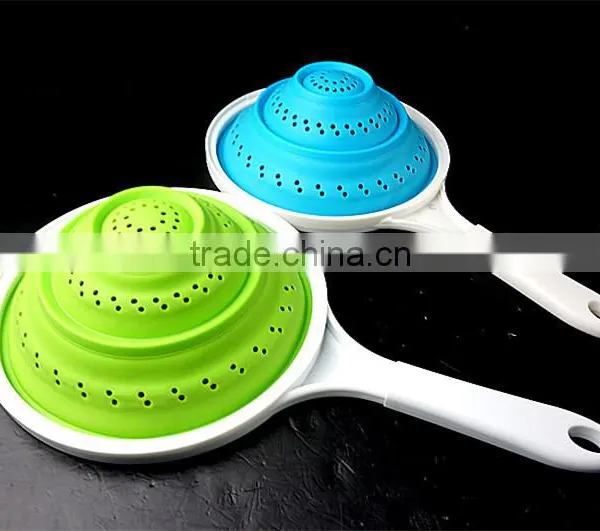 16071 SILICONE Heat Resistant Foldable Silicone Pasta Strainer Silicone Colander Collapsible Strainer photo-3