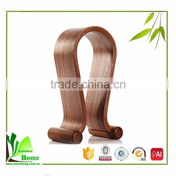 China Manfacturer Natural Bamboo Cheap Headphone Stands photo-2