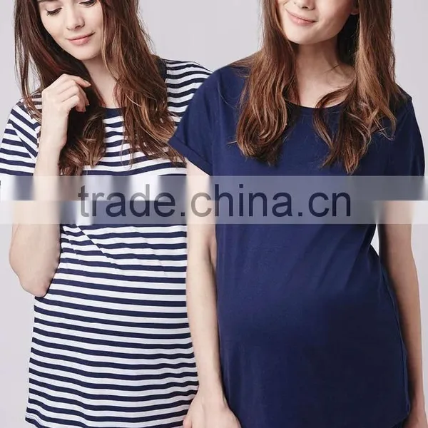Wholesale Blank Maternity T Shirts Short Sleeve Plain Dyed Women Fashion Clothing photo-3