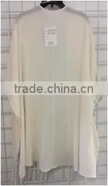 100%RAYON TOP WITH KNOT CUT FRINGE & CLUNY LACE photo-2