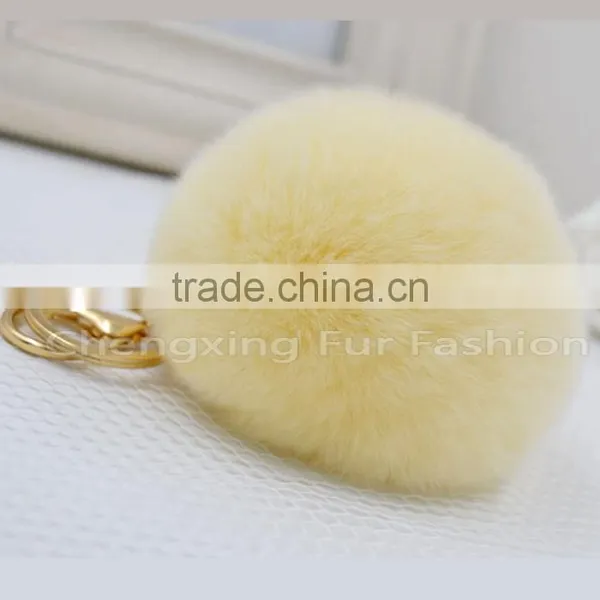 CX-A-66 Promotional Car Fur Ball Cute Keychain Real Fur Ball Rabbit Fur Ball photo-5