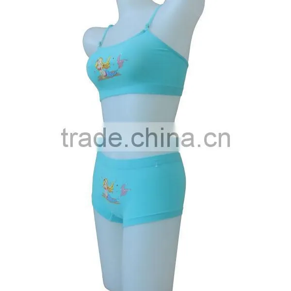 Nice Quality New Style Seamless Girl's Underwear Girl's Tank Top & Panty W/print photo-2