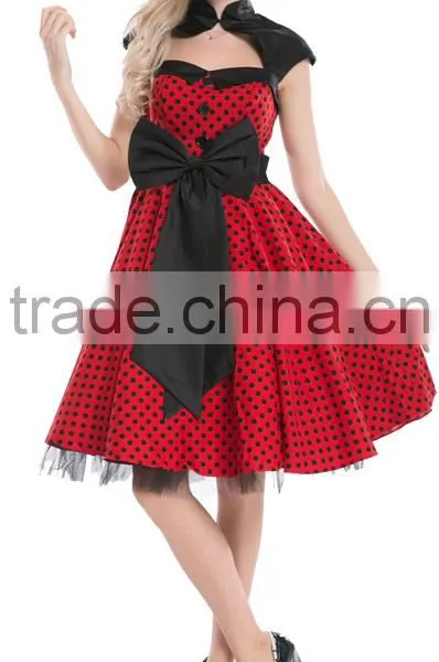 Apparel Walson Sey Halter Cotton Cheap Women 50s Vintage Dress 6075-3 photo-2