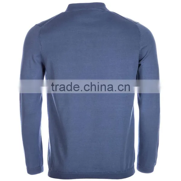 Custom Fashion 100% Cotton Long Sleeve Knitted Polo t Shirt Men 2016 photo-3