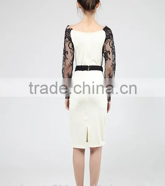 Long Sleeve Lace With Long Sleeves Dress and a Large Pencil Skirt PS06 photo-5