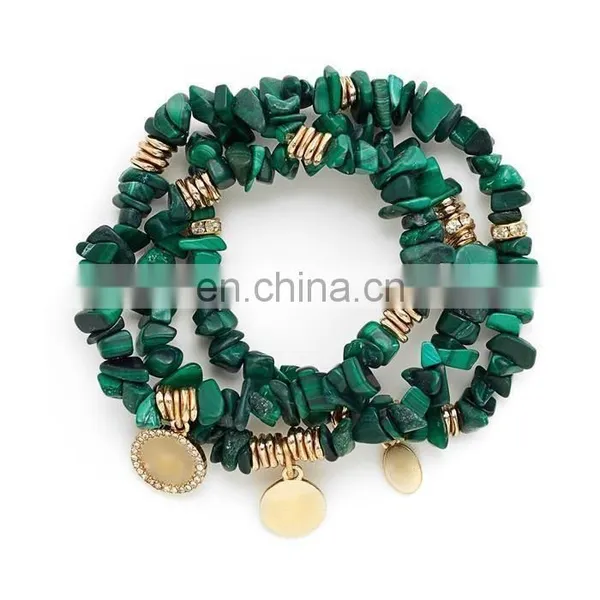 Sequin Green Agate Chip Stretch Bracelet photo-2