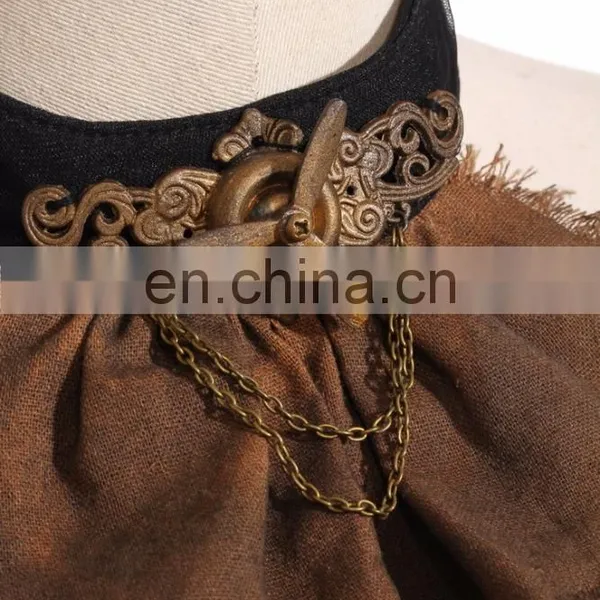 Gothic Steampunk Soft Blouse-top With Aviator Jabot photo-5