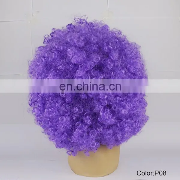 Football Fans Party Cheap Big Purple Afro Wigs P08 photo-3