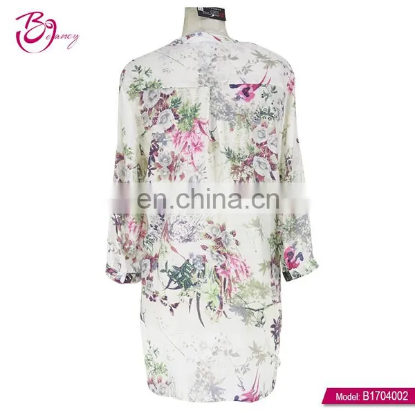 2017 Premium Popular Style Ladies Fashion White Cotton Tops photo-4
