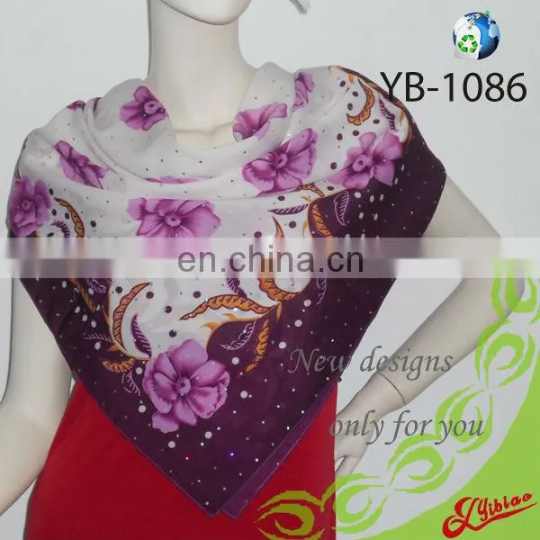 Printed High Fashion Customized Polyester Turkish Scarves for Promotion