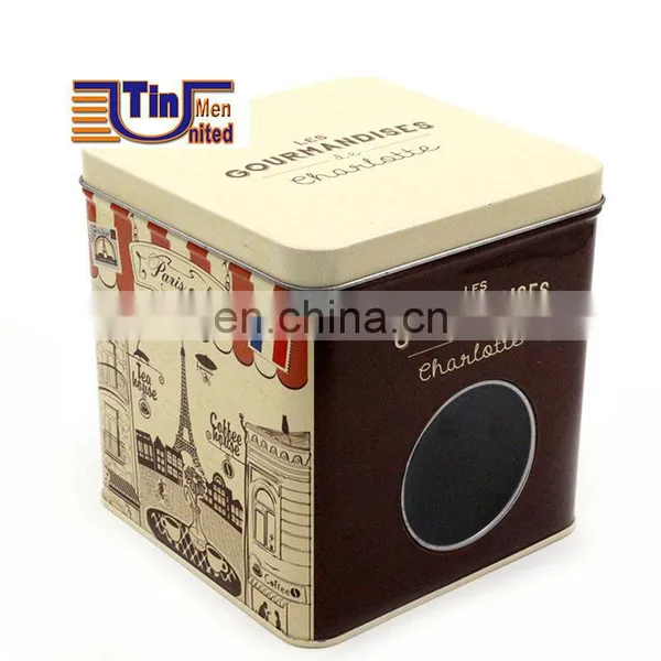 Small Square Tin Box With Body PET Window photo-2