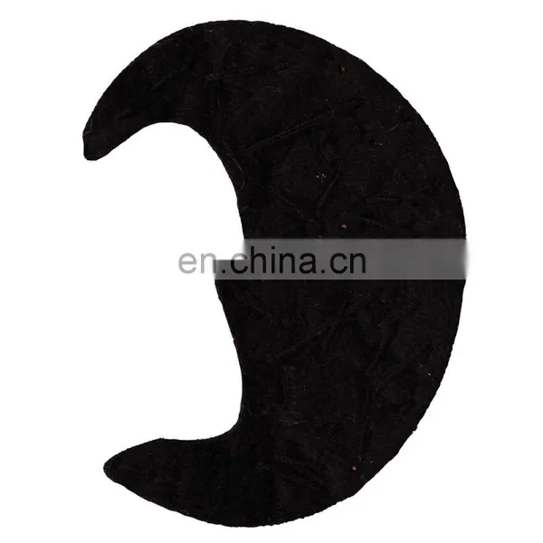 Fashion White Blue Beading Crystal Rhinestone Moon Sew on Patches Appliques photo-3