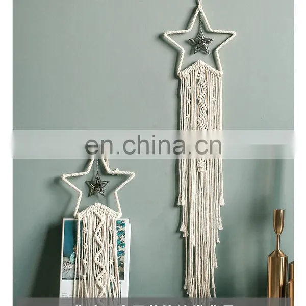 Half Moon Star Big Dream Catchers Metal Ring Pendant Handmade Nordic Wind Chimes Home Styling photo-3