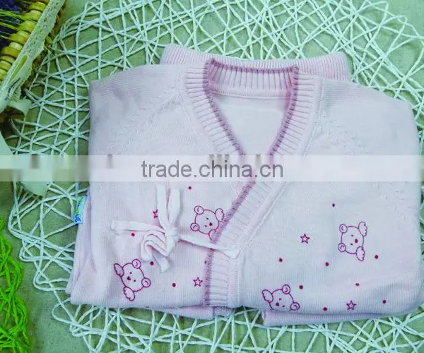 Eco-friendly 100% Cotton Thin Newborn Baby Boy Girl Jacquard Knitting Pattern Clothing Set photo-4