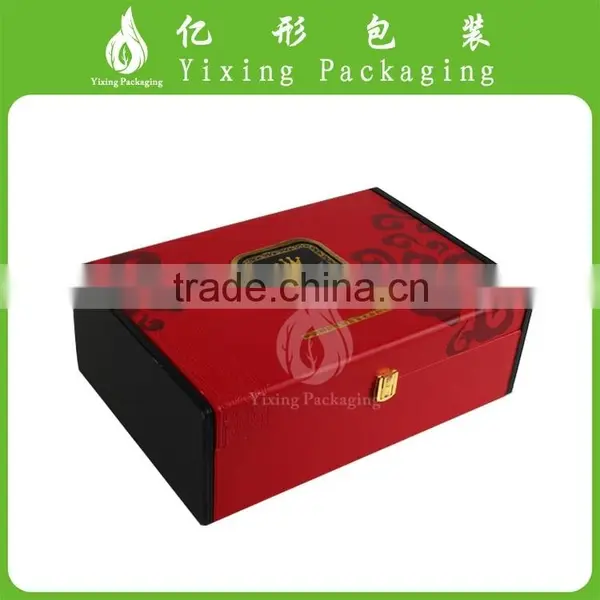 Sale! Fashion Red and White PU Leather Surface Gift Packaging Box photo-2