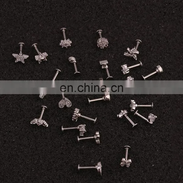 6mm Gold Straight Stainless, Steel Barbell Flat Back Labret Lip Ring Ear Daith Tragus Helix Rook Piercing Jewelry/ photo-5