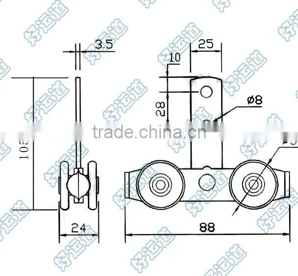 07125 Curtain Sider Trailer Roller Double Rollers photo-2