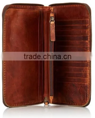 Vintage Cowhide Leather Clutch Wallet Travel Organizer Wallet for Men photo-3