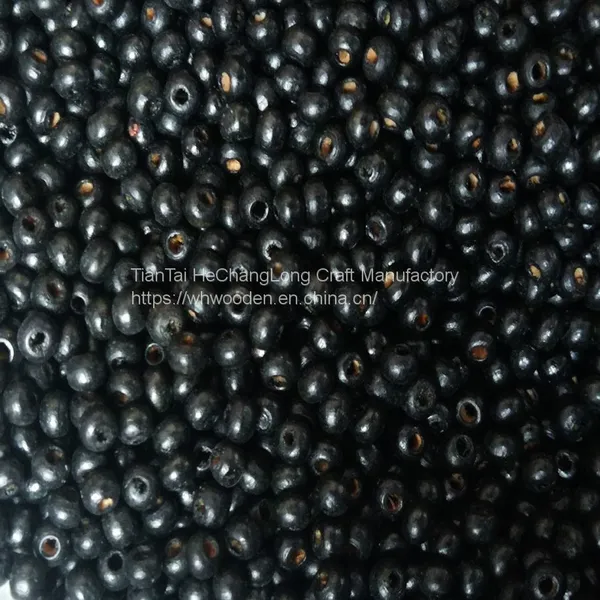 The Manufacturer Directly Supplies Small Black Wood Beads 4mm Wood Beads, Scattered Colored Wood Beads, Wooden Round Balls, Wooden Half Hole Beads