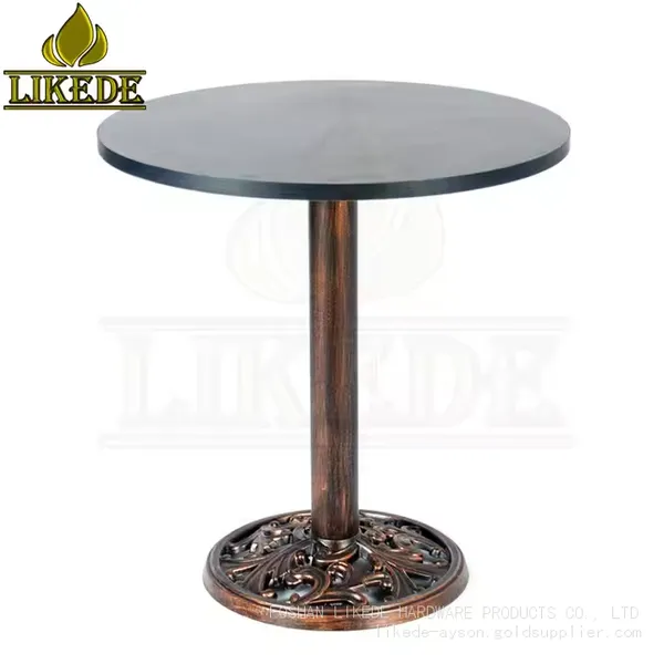 Cast Iron Base Round Table With Copper Finish Home Bar Melamine Table photo-2